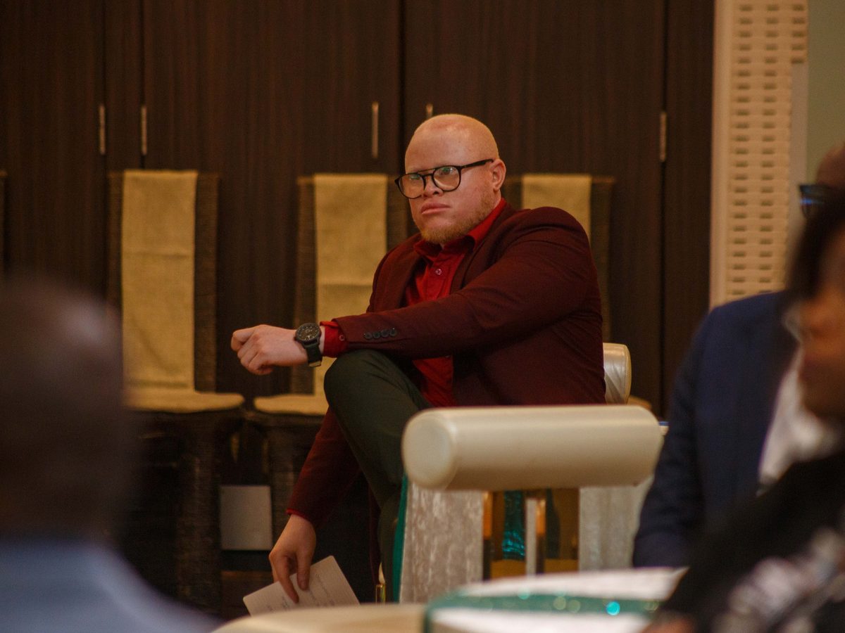 A seated long form interview setting
